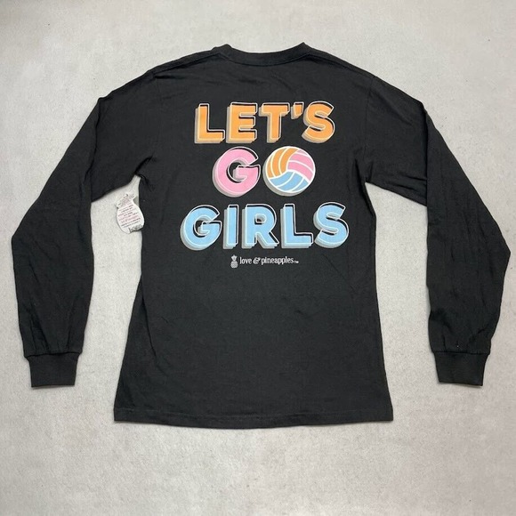 Love & Pineapples Lets Go Girls Tee Thrifted Vintage Style Size S - Picture 8 of 11